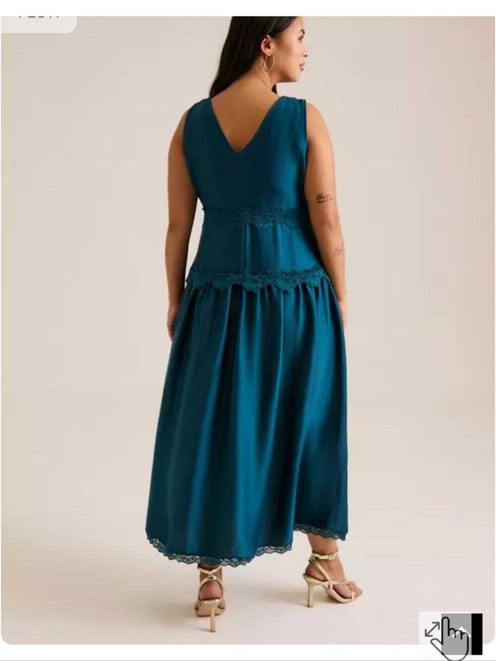 NWOT TORRID 2X Festi Lace Trim Maxi Dress - Picture 2 of 5